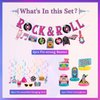 25 Pieces 50's Party Decorations Include Rock and Roll Banner, 50s Theme Hanging Swirls and Honeycomb Centerpieces for 1950s Party Decorations, Back to 50's Rocking Party Supplies