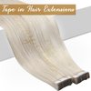 Sunny Tape in Hair Extensions Blonde Human Hair Tape in Extensions Colorful Platinum Blonde Human Hair Extensions Tape ins Platinum Blonde Long Hair 50g 20pcs 24inch