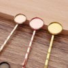 20 Pcs Hair Bobby Pins Hair Clips with Blank Round Tray Hair Pins Hairpin Cabochons Bases for DIY Crafts Silver