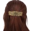 JKJF 2 Pcs Celtic Knot Barrette Vintage Hair Barrettes Metal French Hair Clips Engraved Headwear for Women Girls - Gold Silver Style 1