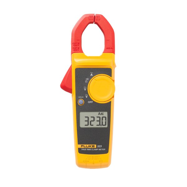 Fluke 323 Clamp Meter For Commercial/Residential Electricians, Measures AC Current To 400 A,Measures AC/DC Voltage To 600 V, Resistance And Continuity, Includes 2 Year Warranty And Soft Carrying Case