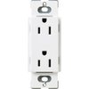 Lutron Claro 15 Amp Duplex Outlet, SCR-15-SW, Snow
