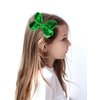 2 PCS 4 Inch Sequins Hair Bows Alligator Hair Clip Hair Barrettes Accessories for Women Teens Girls Kids (Green)