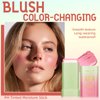 HOSAILY Color Changing Cream Blush Stick for Cheeks, Multi-Use Makeup Blush Wand for Face Eyes Lips, Matte Finish Natural Glow Blendable PH Tinted Moisturizing Magic Blusher Stick (#2 Hot Red)