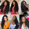 Ocean Wave Crochet Hair 24 Inch 2 Packs Deep Wave Curly Braiding Hair Extensions Synthetic Curly Crochet Hair For Black Women (1B)