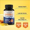 Triple Strength Omega 3 Fish Oil 3600 mg | EPA & DHA | Over 2100mg of Omega-3 Fatty Acids | Over 1300mg EPA + 860mg DHA | Best Essential Fatty Acids | Premium Burpless Softgel Supplements (180 Ct)