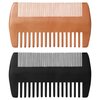 Kootinn Wooden Beard Comb Kit, Dual Action Fine & Coarse Teeth, Wood Color and Black Pocket Comb for Beards & Mustaches & Hair Grooming Care (2 Pack)