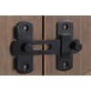 DOUBLE 2 C Barn Door Lock, Sliding Barn Door Lock Hardware Gate Latches, Carbon Steel Door Latches for Barn Door Cabinet Window Closet Door, Black