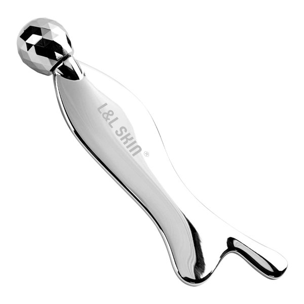 L&L SKIN Facial Massager, Face Neck Lifting Massage Device with Hot & Cold Modes for Wrinkles… (Silvery)