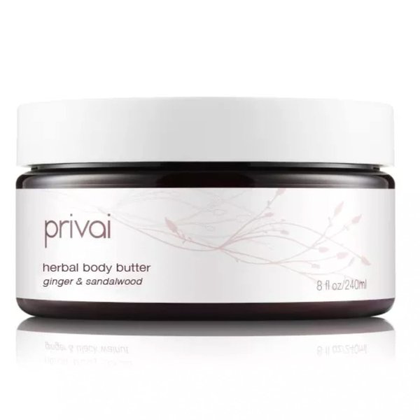 Privai Herbal Body Butter, 8 fl oz, Shea Butter, Ginger & Sandalwood, Highly Nourishing For Dryness