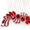 Faship Red Crystal Hair Comb