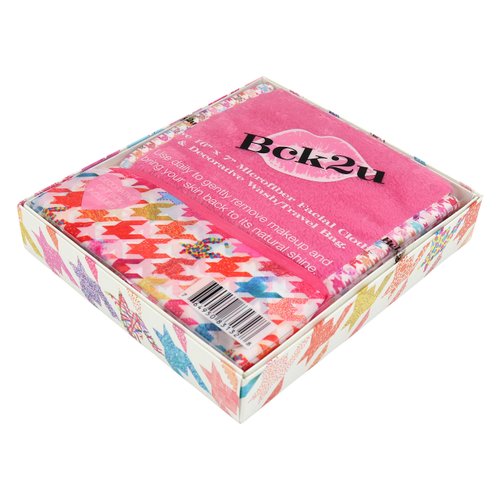 Arkwright Microfiber Makeup Remover Cloths - Pack of 5 - Soft Coral Fleece Reusable Makeup Towels with a Bag, Facial Wash Cloth for Bathroom, 7.5 x 15.5 in, Houndstooth