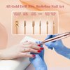 Alety Electric Nail Drill Kit, Portable Electric Nail File for Acrylic Gel Nails, Professional Nail Drill Machine Efile Manicure Pedicure Tools with Gold Nail Drill Bits for Home Salon Use