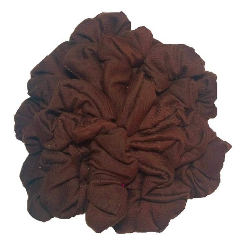 36pc Bulk Cotton Scrunchies by the Color, wholesale scrunchie pack, team color scrunchy hair tie packs (Dark Brown)