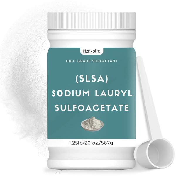 1.25 Pound SLSA Powder for Making Bath Bombs, Premium SLSA Sodium Lauryl Sulfoacetate Powder, Amazing Bubbles, Gentle on Skin, Suitable for Making Bath Bombs, Bath Truffles and More - by Hznxolrc