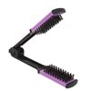 Double Brush Comb,ANGGREK Comb For Straightening Hair Hair Straightening Plywood Soft Prevent Static Comb Clamp Hair Brush Straightener with Ergonomic Handle