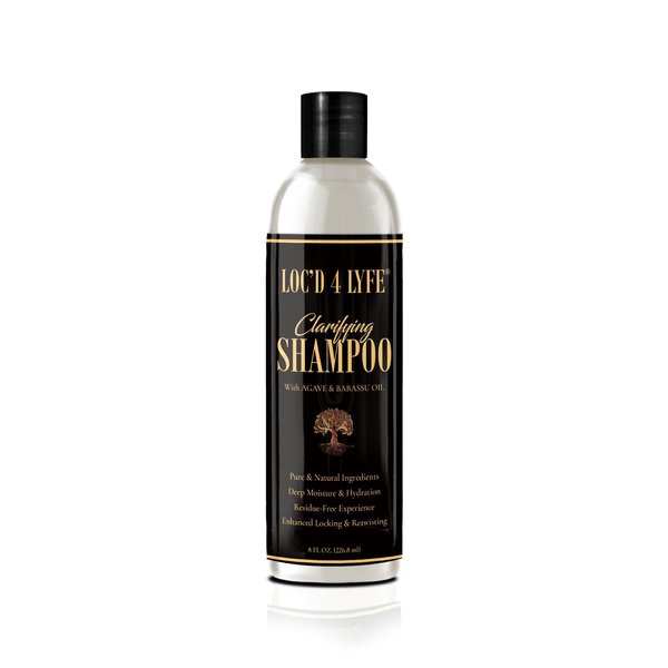 Gold Banner Beauty LOC'D 4 LYFE Clarifying Shampoo 8oz – Organic Agave & Babassu Oil for Scalp Health | Detoxifies & Strengthens Hair Follicles | Refreshes & Revives Dull Hair