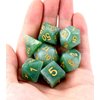 HDdais Polyhedral DND Dice Sets, 7-Die Green D&D Dice for Dungeons and Dragons Pathfinder RPG MTG Table Gaming Dice,Jade Dice (Green)