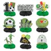 9 Pack Soccer Honeycomb Centerpieces Decorations ONE Birthday Table Topper Sign Decors for Baby Shower First Year Soccer Birthday Gameday Celebration Tailgate Sports Party Supplies
