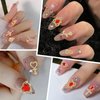 120Pcs Gold Nail Charms Set, Cross Nail Art Jewelry 3D Heart Crystal Rhinestone Gold Rose Charms Virgin Mary Nail Gems, 3D Y2K Nail Charms Luxury Nail Decoration Manicure Design Craft DIY Decoration