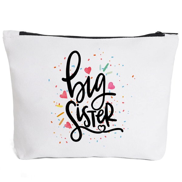 IHopes+ Cute Big Sister Reusable Makeup Bag Big Sister Gifts for Little Girls Best Sister Eco-Friendly Makeup Bag Gifts for Birthday Christmas