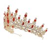 SH Wedding Tiara for Women, Rhinestone Tiaras and Crowns Bridal Tiara Headband Princess Birthday Prom Hair Accessories, Red