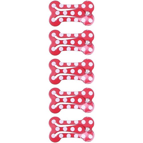 5 Pcs Red Dog Hair Clips Mini Bone Snap Dog Barrette Small Snap Hair Clips Pet Hair Barrettes Pet Hairpin Dog Hair Accessories Appare