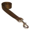 Small/Medium Brown Nylon Webbing Dog Leash: 3/4" wide, 4ft length - Made in USA.