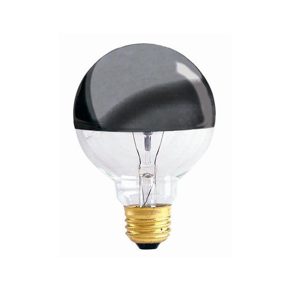 Bulbrite 100G25HM Half Chrome 100W Globe Shape Bulb (2 Pack)