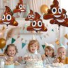 Deermon Funny Brown Poop Shaped Balloons, 6 Pack Prank Joke Emoticon Poo Aluminum Foil Balloon For Boy Joke Theme Party Halloween Birthday April Fools Day Retirement Party Decoration Supplies