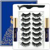 3D Magnetic Eyelashes with Eyeliner Kit - 7C SevenCrown Magnetic Lashes Natural Looking with Upgraded 2 Tubes of Magnetic Liner Waterproof, Long Lasting,7 Pairs Reusable False Eyelashes Easy to Apply.