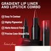 Wugbc 2 in 1 Brown Lip Liner Pencil Shinning Lipstick Gradient Lip Liner and Lipstick Lip Combo Silky Smooth Retractable Ombre Effect Cone Tip Crayon Form Long-Lasting Not Easy to Fade, 07#
