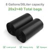 Portable Toilet Bags for Camping｜40 Liners Toilet Replacement Bags ｜ 100% Compostable & Biodegradable, 8 Gallon Thickened Bucket Liner for Outdoor Boating Trip, Trash Bags Plastic Free