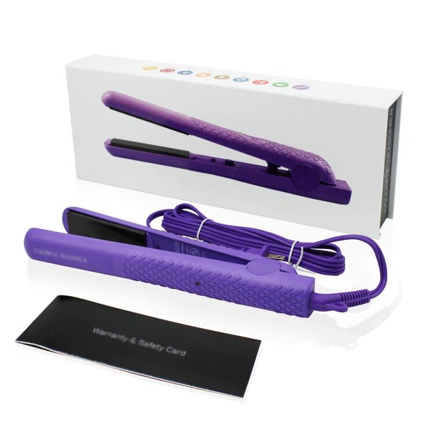 WALLER PAA Colorful Seasons Ceramic Flat Iron Hair Straightener, 1.25" Purple
