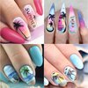 12 Sheets Summer Nail Art Stickers Coconut Tree Nail Decals Water Transfer Palm Tree Nail Stickers Beach Tropical Leaf Sea Wave Nail Design Summer Nail Art Decorations Supplies for Women Manicure