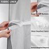 YellyHommy No Hook Shower Curtain with Snap in Liner Set Grey Waffle Shower Curtain for Bathroom 75" L x 72" W Gray