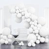 PartyWoo White Balloons, 100 pcs White Different Sizes Pack of 18 12 10 5 Inch White Balloon Arch Kit Balloon Garland for Birthday, Graduation, Wedding, Anniversary Party Decorations, White-Y13