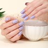 WOKOTO Semi Cured Gel Nail Strips (Lavender)-16 Pcs Gel Nail Stickers | Gel Nail Wraps | UV Light Required, Salon Quality & Easy To Use, Real Nail Polish Strips Stick On Nails Kit With Nail File