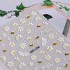 Flower Nail Art Stickers 5D Embossed Cute Bee Nail Decals Spring Daisy Nail Design Fall Flowers Nail Art Decoration Self-Adhesive Nail Supplies for Women Girls Manicure Accessories, 3pcs