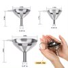 4 Pack Kitchen Funnels Set, Stainless Steel Wide Mouth Canning Funnel with Handles Fit for Wide and Regular Narrow Mouth Mason Jar n Flask Ease Transfer Liquid Serums, Jam, Oils, Spices, Powders