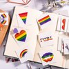 Whaline 150Pcs Gay Pride Tattoos LGBT Rainbow Temporary Sticker 15 Styles Rainbow Flag Heart Body Tattoo for Gay Pride Day Women Men LGBT Pride Parades Celebrations Festival Party Supplies