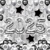 New Years Eve Party Supplies 2025 Silver, 86 Pcs Happy New Year Decorations 2025 Silver, New Years Eve Decorations Black And Silver, New Years Decorations 2025