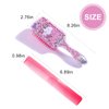 2PACKS Hair Brush and Hair Comb Glitter Detangling Hair Brush with Pink Comb Set Soft Anti-static Massage Scalp Brush