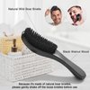 DUAIU Hair Brush, Boar Bristle Hair Brush and Hair Comb Set, Men Professional Styling Hairbrush Wide Tooth Comb for Curls Straight Thick Thin All Hair (5 PCS)