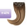 Sindra Clip in Hair Extensions Real Human Hair 18Inch Balayage Chocolate Brown Ombre Caramel Brown Hair Extensions Real Human Hair Clip ins Remy Straight For Woman 120G 6Pcs(clip#4/27/4 18inch)
