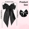 Gute 6 PCS Hair Bows for Women,Satin Big Hair Bow Clips,French Long Tail Hair Bows for Girls Hair Accessories for Birthday,Dress Up,Christmas(Black,White,Pink,Green,Navy,Wine Red)