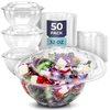 Fit Meal Prep 150 Pack 32 oz Clear Plastic Salad Bowls with Airtight Lids, Disposable To Go Salad Containers for Lunch, Meal, Party, BPA Free Clear Bowl for Acai, Green Salad, Fruits, Nuts
