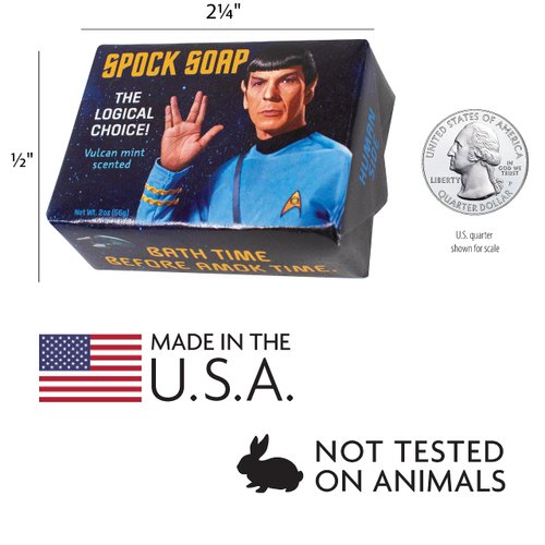 The Unemployed Philosophers Guild Star Trek Spock Soap - Made in the USA - Made in The USA, 2oz (56g) Travel Size Guest Bar