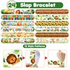 Cherisnowy 48 PCS Jungle Party Favors 24PCS Tattoos Sticker 24PCS Slap Bracelets Wristbands Perfect for Themed Birthday Baby Showers or Classroom Rewards Ideal Decor and Gifts for Girls and Boys