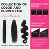 Lashey Tape in Hair Extensions Human Hair for Black Women Kinky Straight Tape in Hair Extensions Natural Black 14 Inch 50g/pack 20pcs Real Natural Human Hair for Women